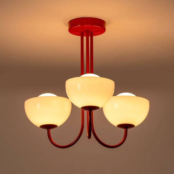 Jam Red 3 Light Dome Ceiling Light