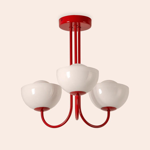 Jam Red 3 Light Dome Ceiling Light