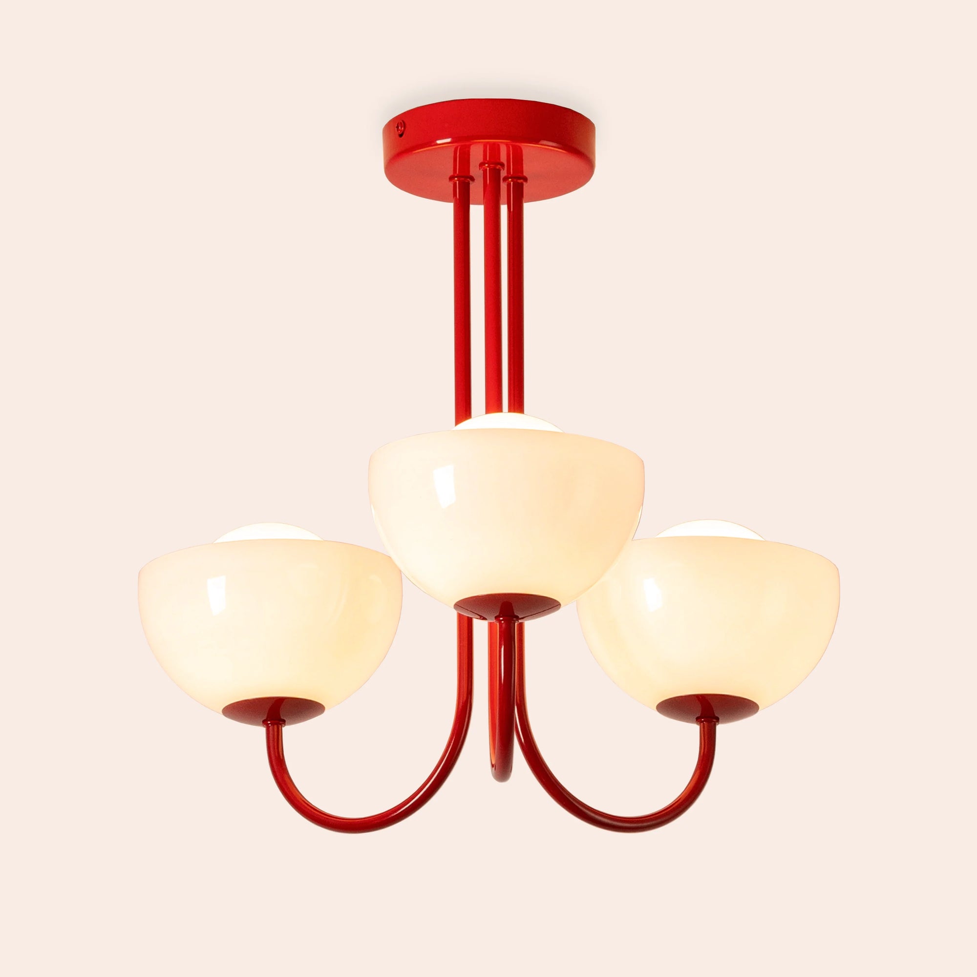 Jam Red 3 Light Dome Ceiling Light