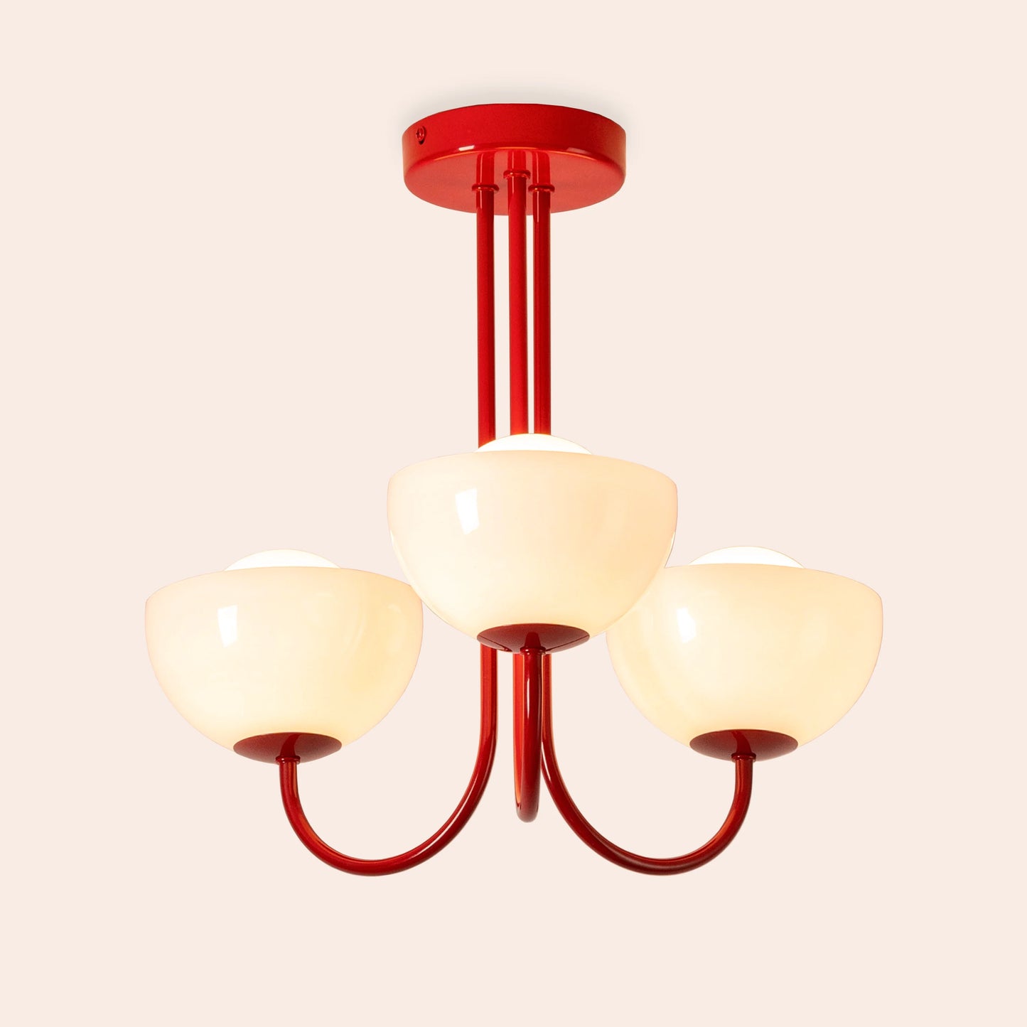 Jam Red 3 Light Dome Ceiling Light
