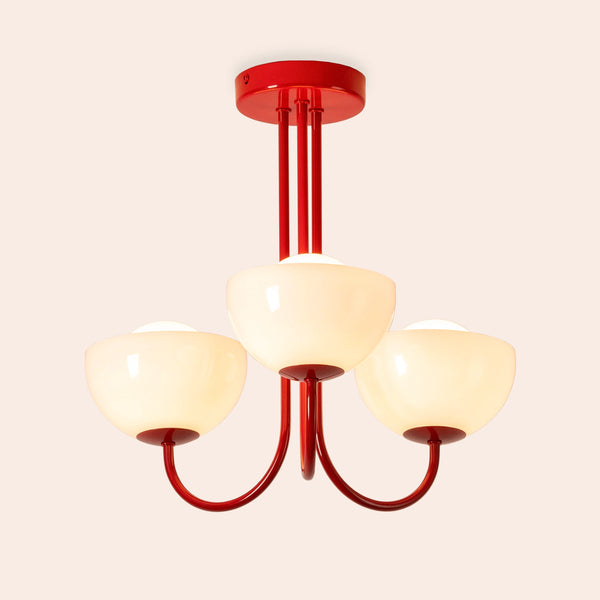 Jam Red 3 Light Dome Ceiling Light