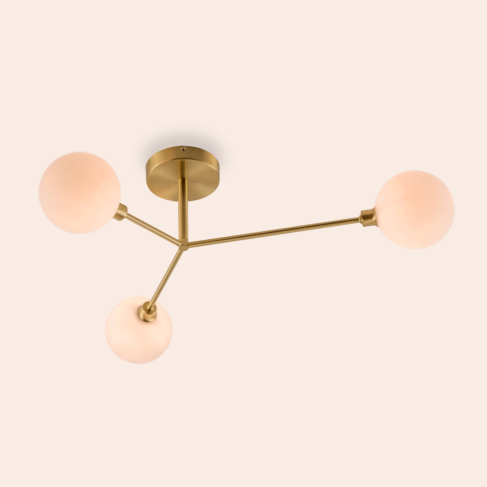 Brass 3 light flush ceiling light