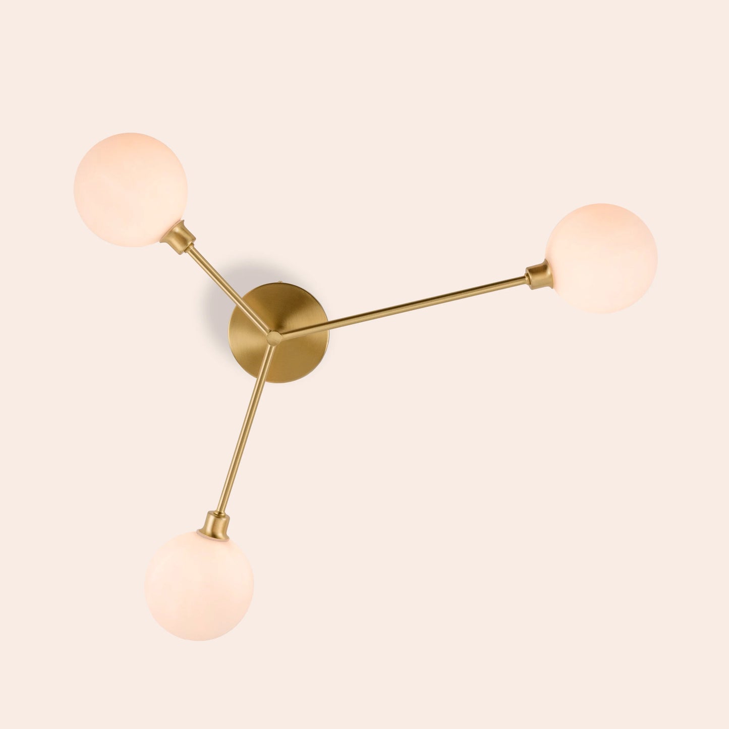Brass 3 light flush ceiling light