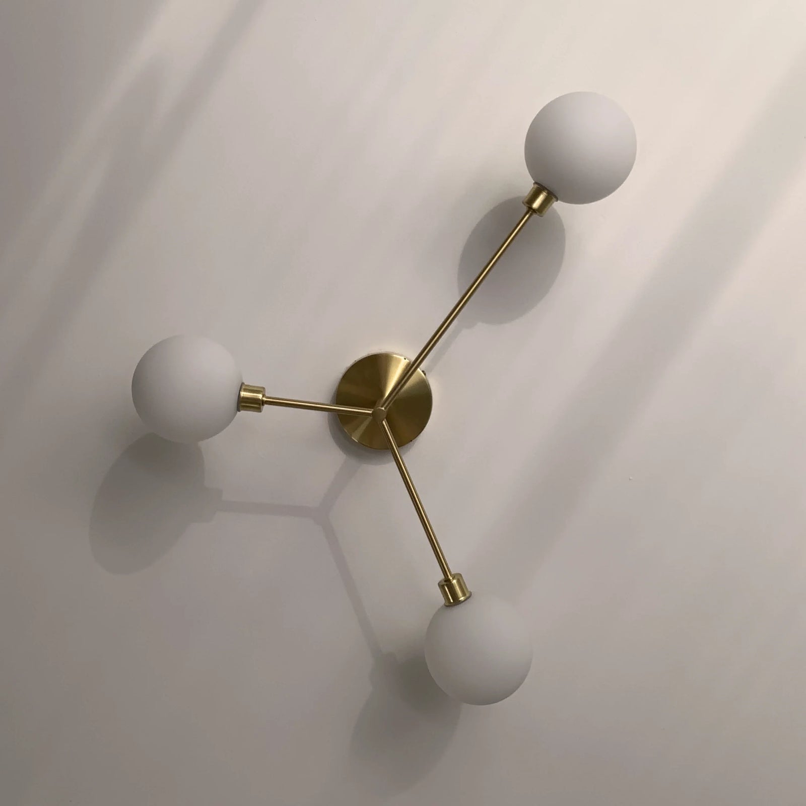 Brass 3 light flush ceiling light