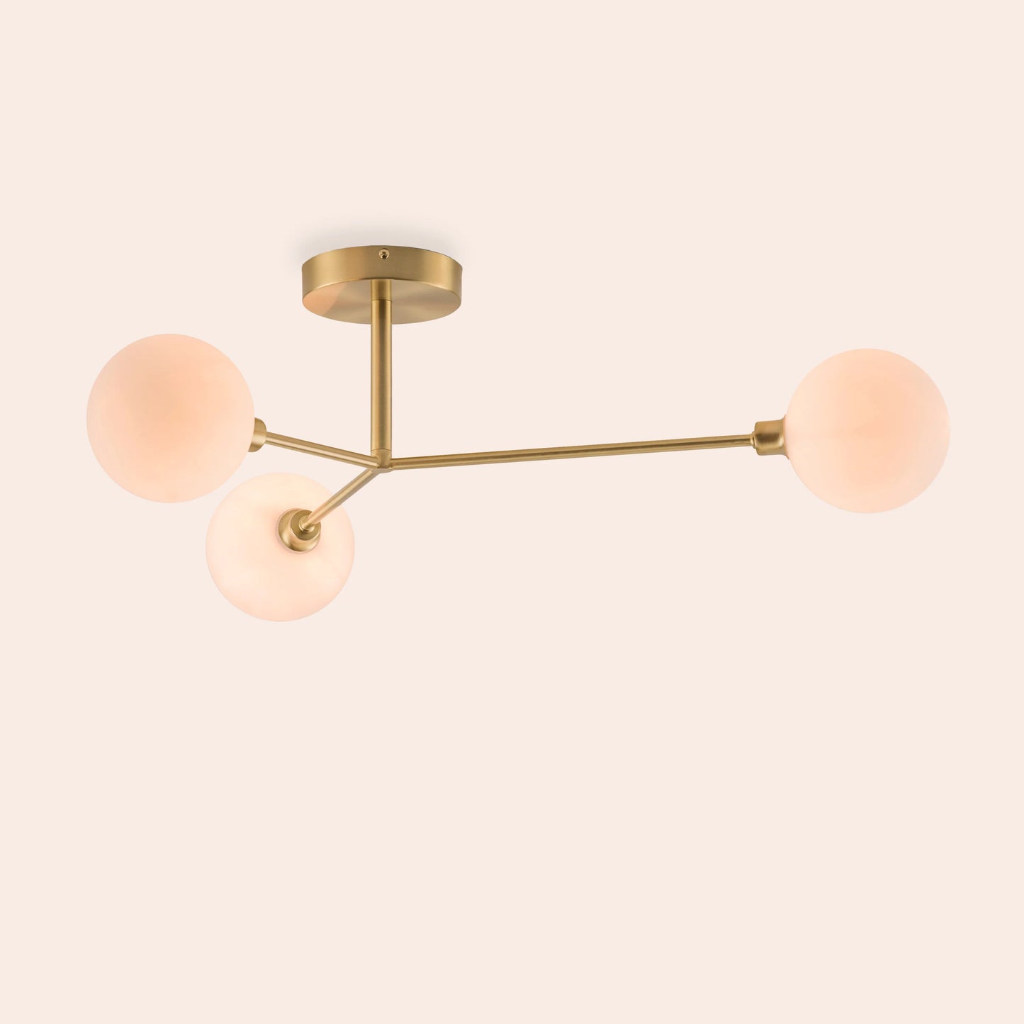 Brass 3 light flush ceiling light