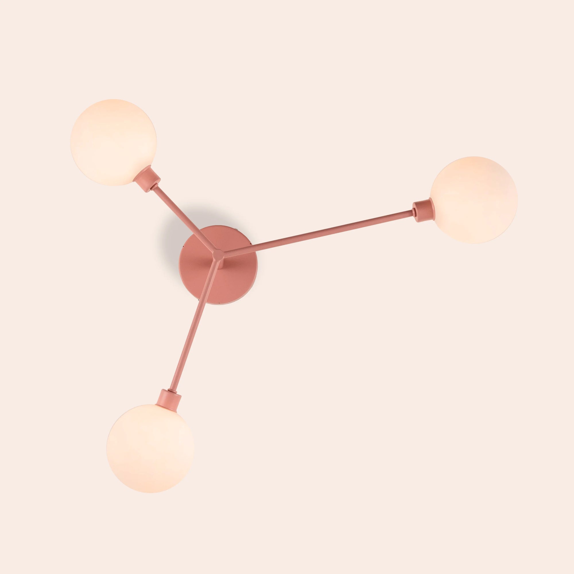 Pink 3 light flush ceiling light