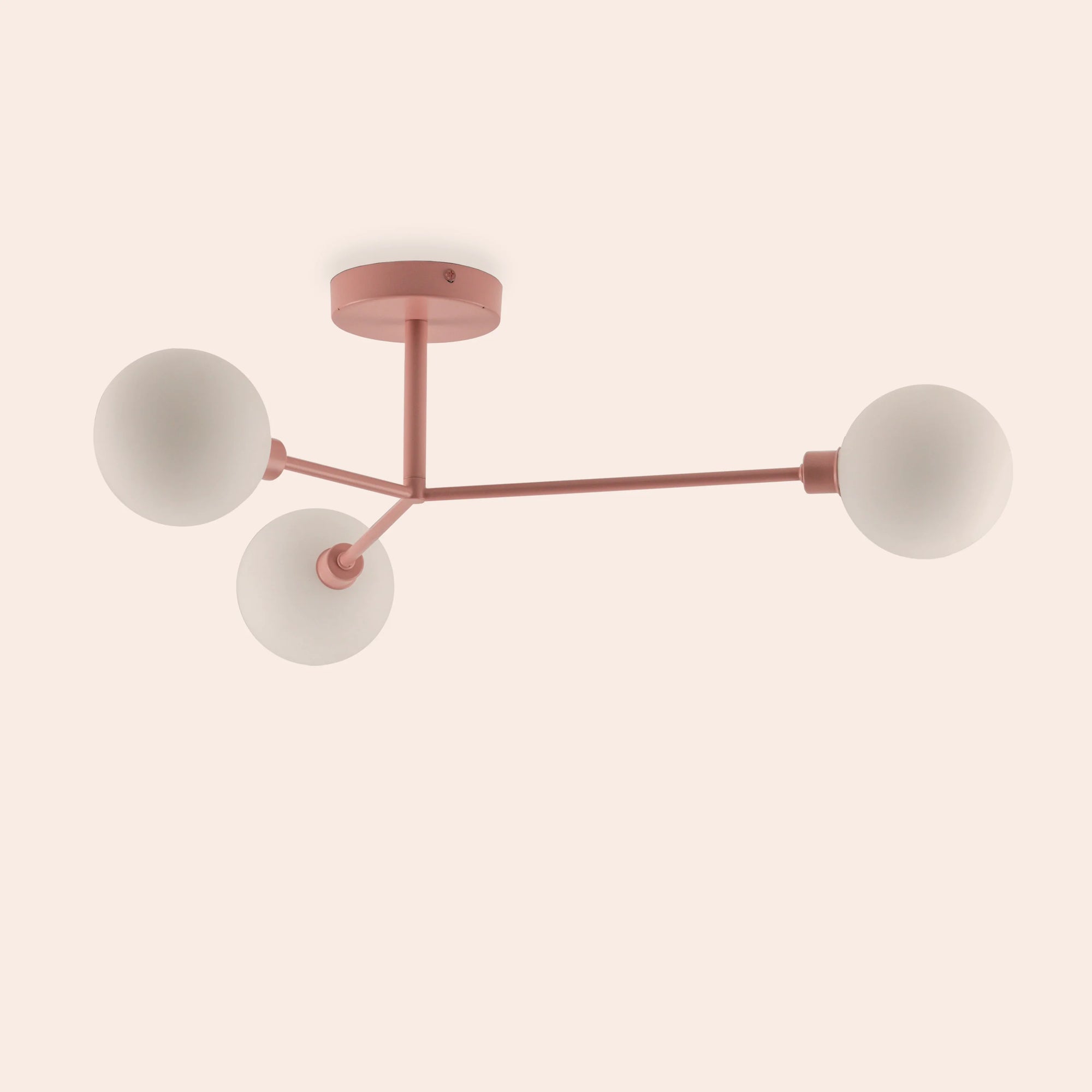 Pink 3 light flush ceiling light