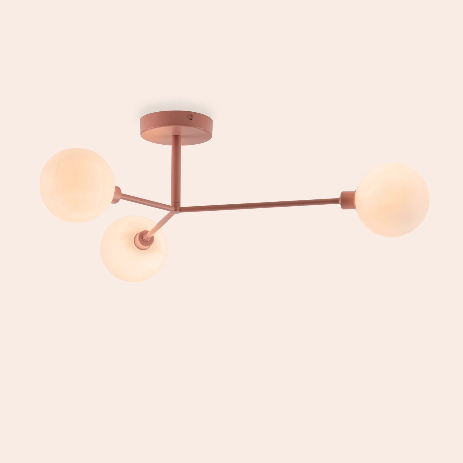 Pink 3 light flush ceiling light