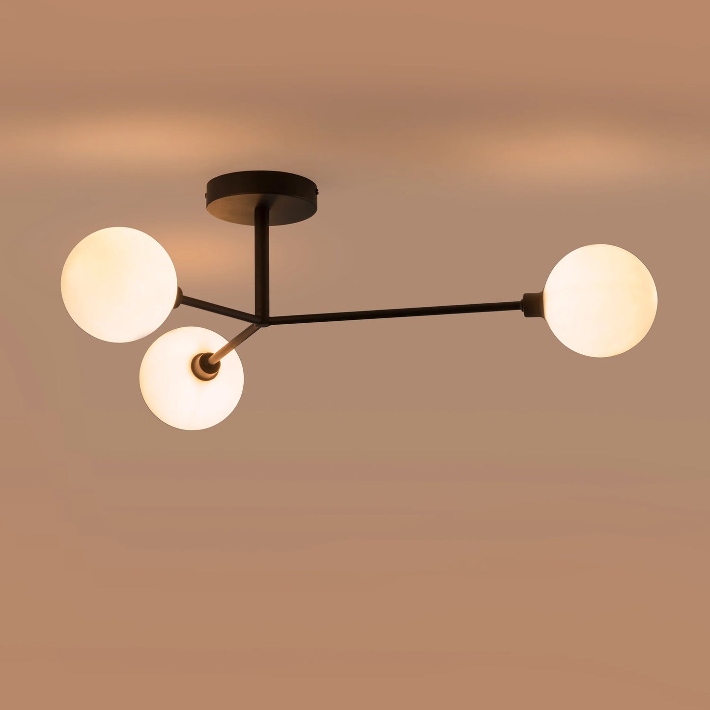 Charcoal grey 3 light flush ceiling light