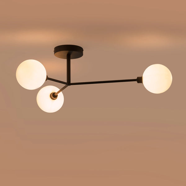 Charcoal grey 3 light flush ceiling light
