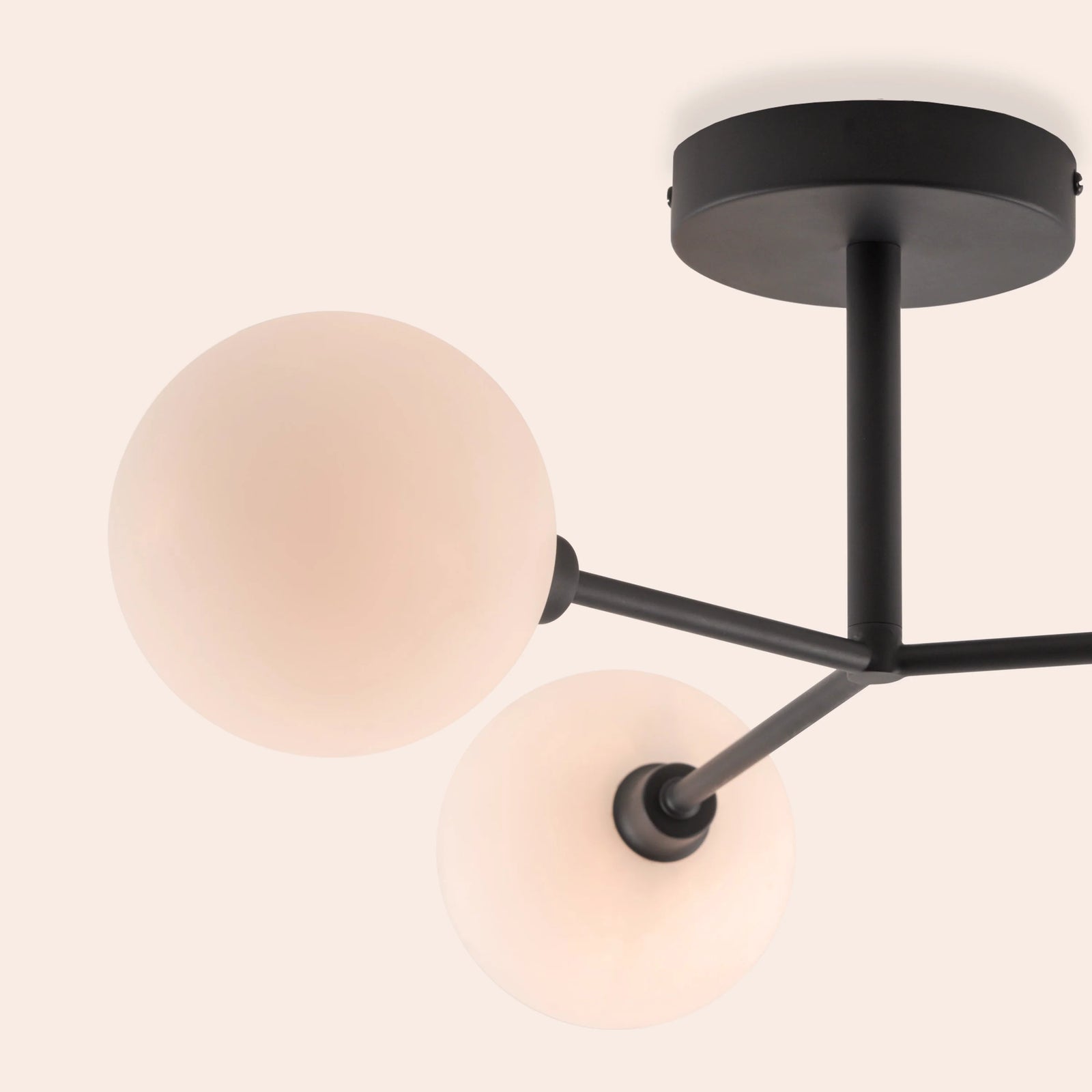 Charcoal grey 3 light flush ceiling light