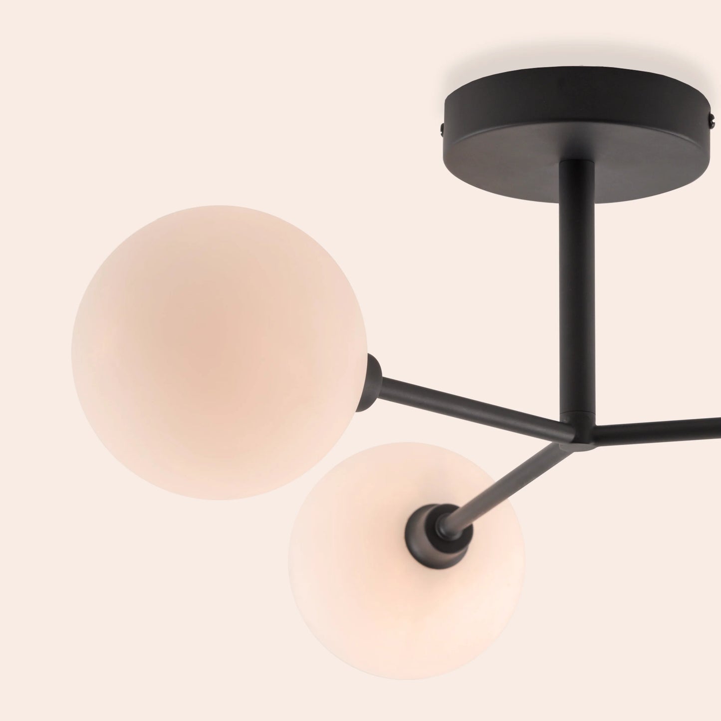 Charcoal grey 3 light flush ceiling light