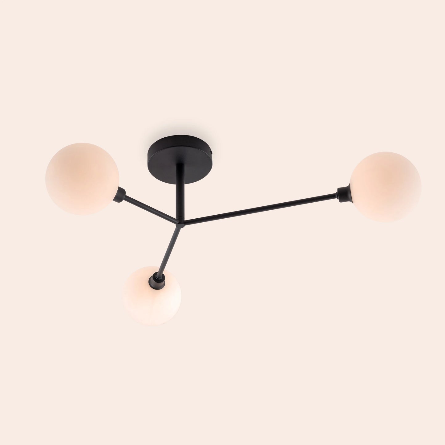 Charcoal grey 3 light flush ceiling light