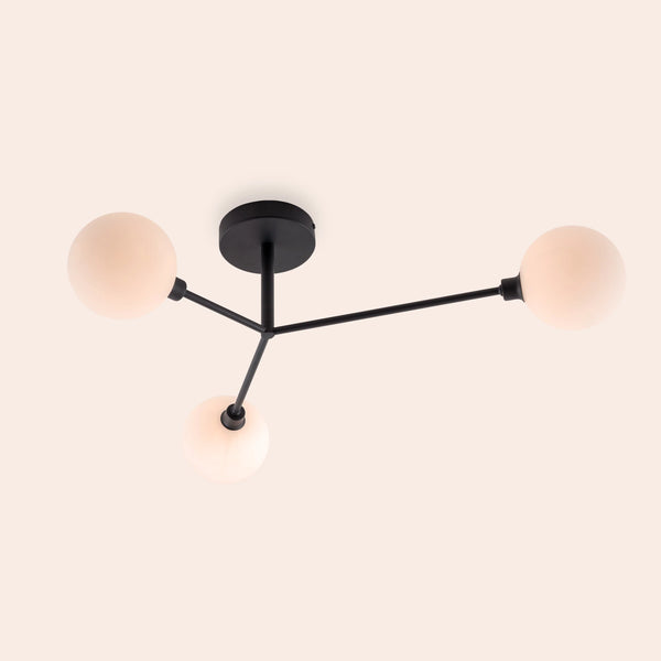 Charcoal grey 3 light flush ceiling light