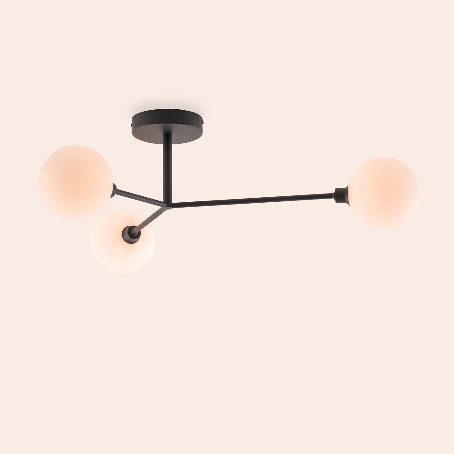 Charcoal grey 3 light flush ceiling light