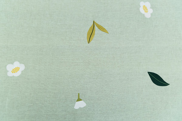 Hand Embroidered Trellis Tablecloth 120" x 80"