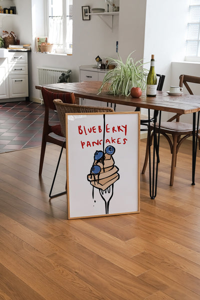 Blueberry Pancakes | Breakfast Poster | UNFRAMED