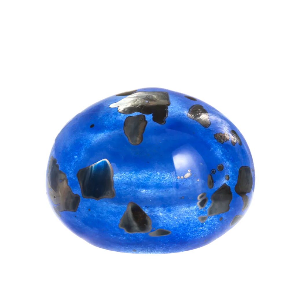 “Neon Blue Gold Pearl“ Paperweight