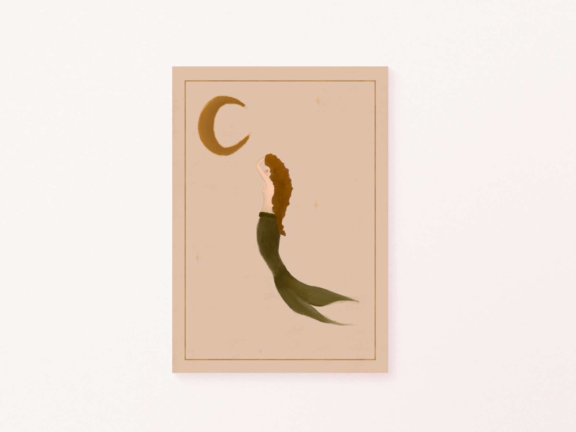 The Mermaid and The Moon Art Print