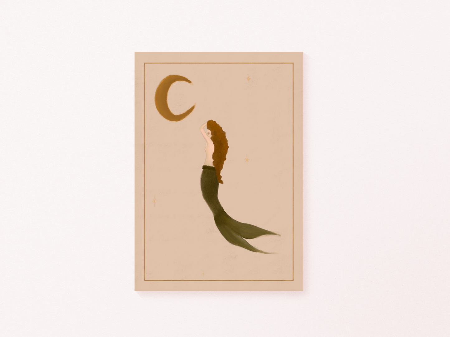 The Mermaid and The Moon Art Print