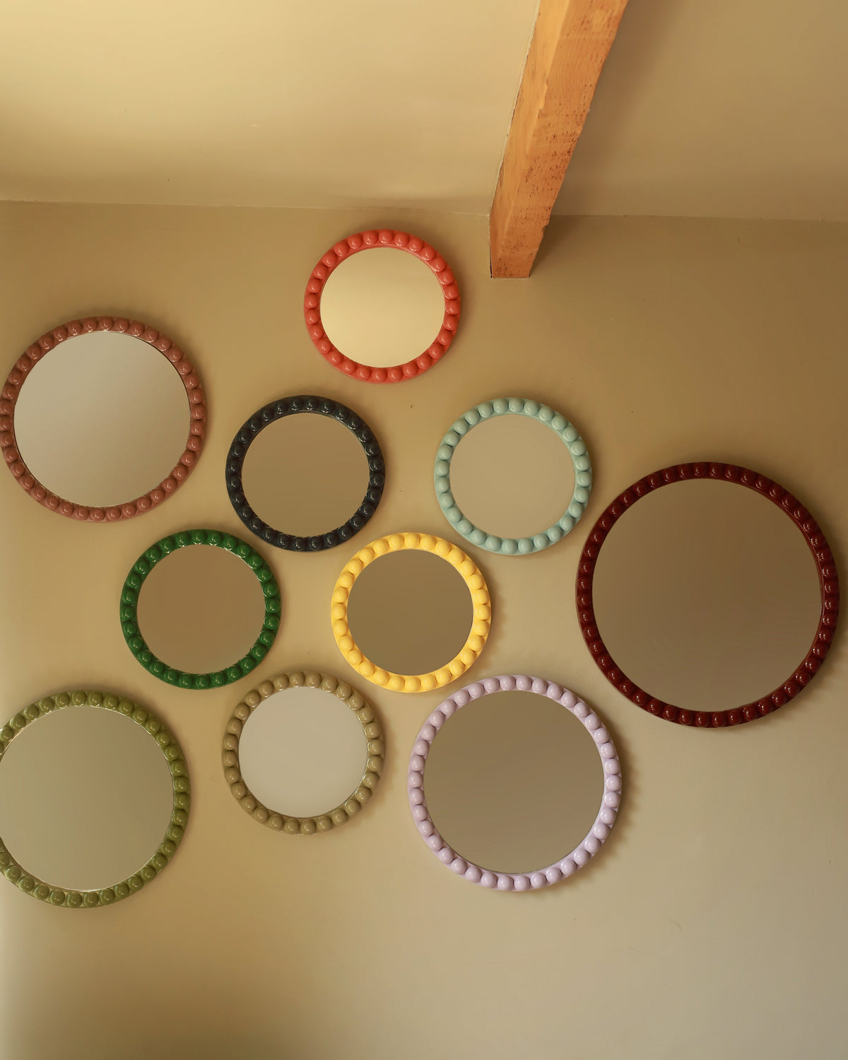 Round Over-Sized Bobbin Mirror