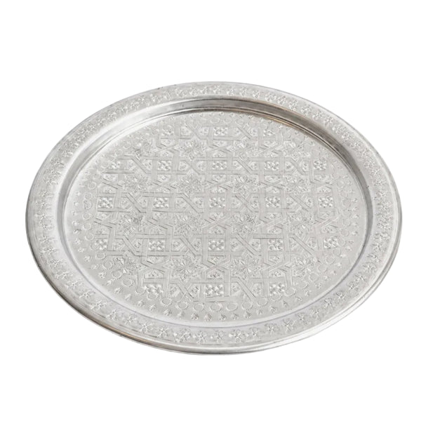 Vintage Round Aluminum Tray