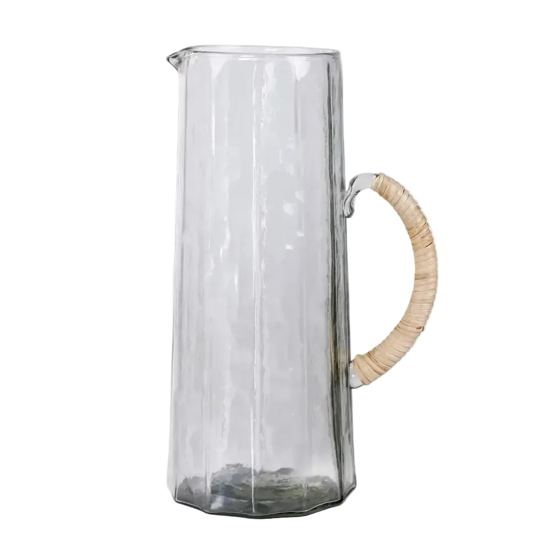 Hammered Water Pitcher, Natural 6.25x9.5 Inches - Casa Amarosa