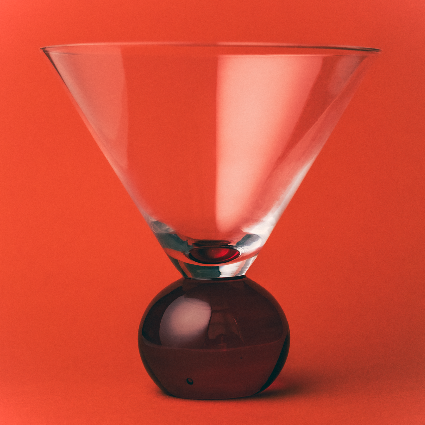 Cocktail Glasses, Red/ Clear - Set of 2