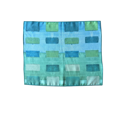 Blue Tapestry linen placemat 15x18 single placemat flat lay - Goldie Home
