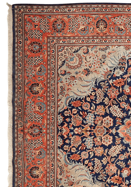 Kashan — Hand-knotted, 206x316 cm, Blue, 100% Virgin Wool | View 3