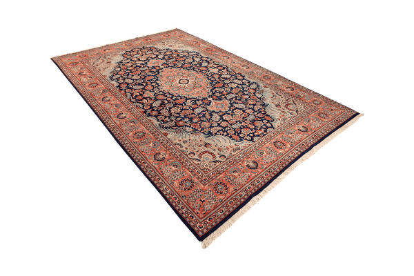 Kashan — Hand-knotted, 206x316 cm, Blue, 100% Virgin Wool | View 5