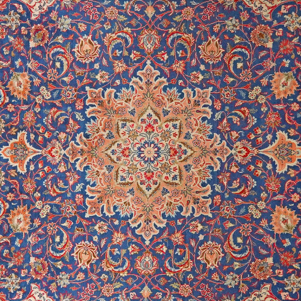 Sarough — Hand-knotted, 198x293 cm, Blue, 100% Virgin Wool | View 4