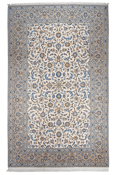 Kashan — Hand-knotted, 206x333 cm, Beige, 100% Virgin Wool | Main view