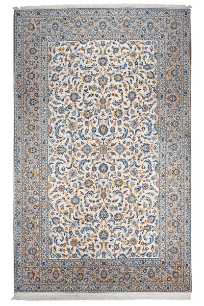 Kashan — Hand-knotted, 206x333 cm, Beige, 100% Virgin Wool | Main view
