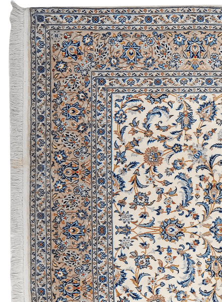 Kashan — Hand-knotted, 206x333 cm, Beige, 100% Virgin Wool | View 3