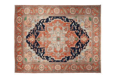 Serapi — Hand-knotted, 264x345 cm, Blue, 100% Virgin Wool | Main view