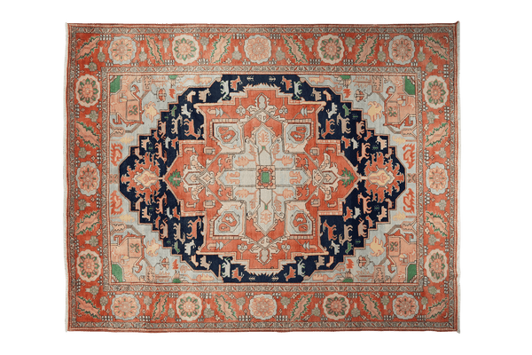 Serapi — Hand-knotted, 264x345 cm, Blue, 100% Virgin Wool | Main view