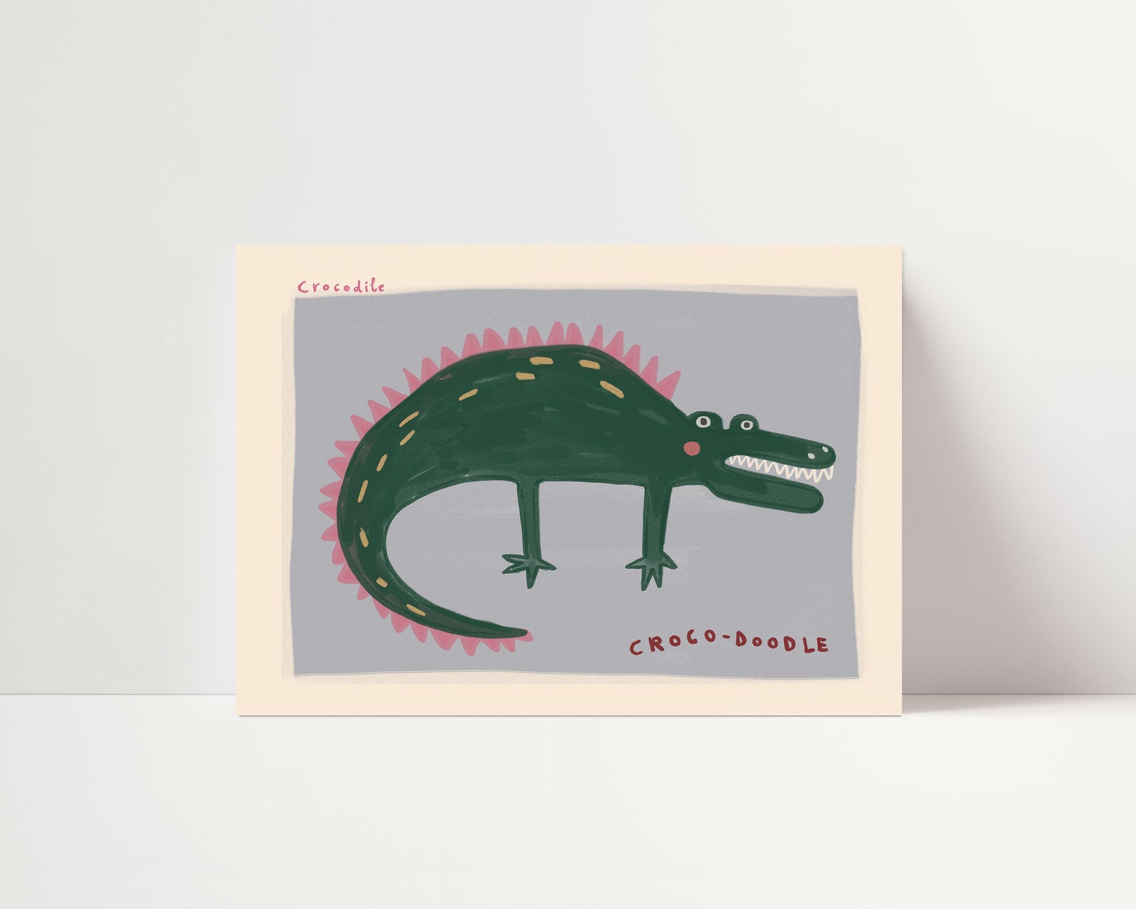 Croco-doodle | Nursery Crocodile Print | UNFRAMED