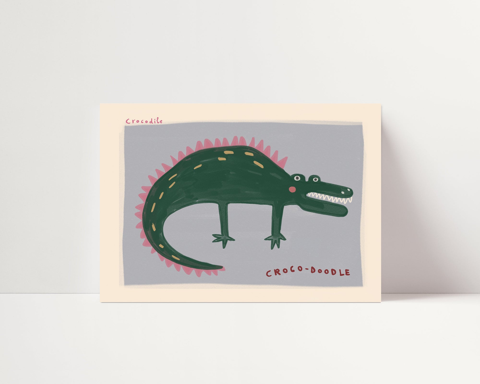 Croco-doodle | Nursery Crocodile Print | UNFRAMED