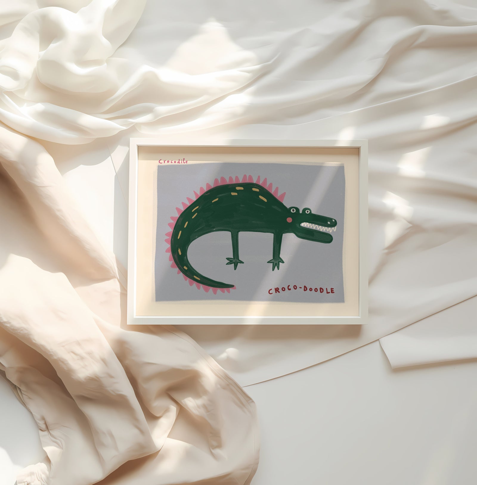 Croco-doodle | Nursery Crocodile Print | UNFRAMED