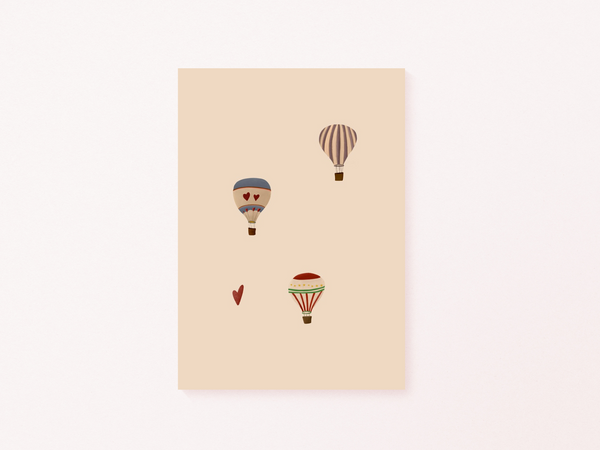 Vintage hot air balloons poster art print