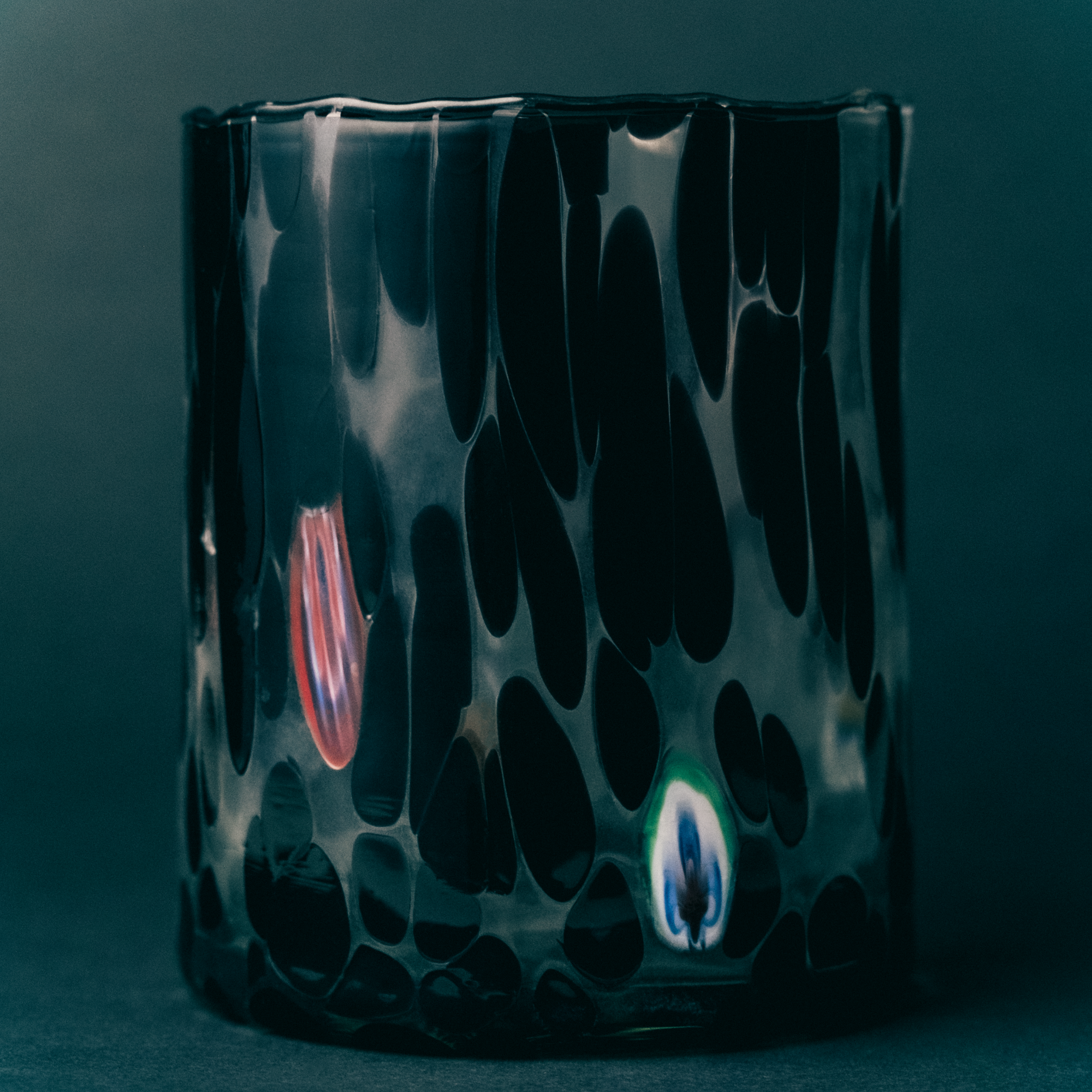 Murano Glass Tumbler, Brown Tortoiseshell