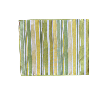 Lagos Stripe linen placemat styled on colorful dining table - Goldie Home