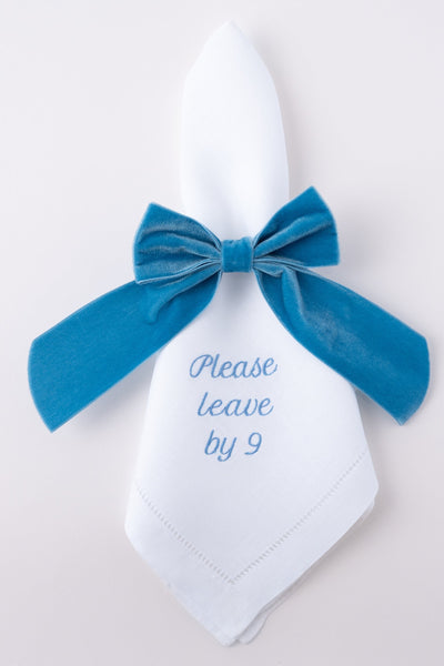 "Please Leave by 9" Dinner Napkin Set