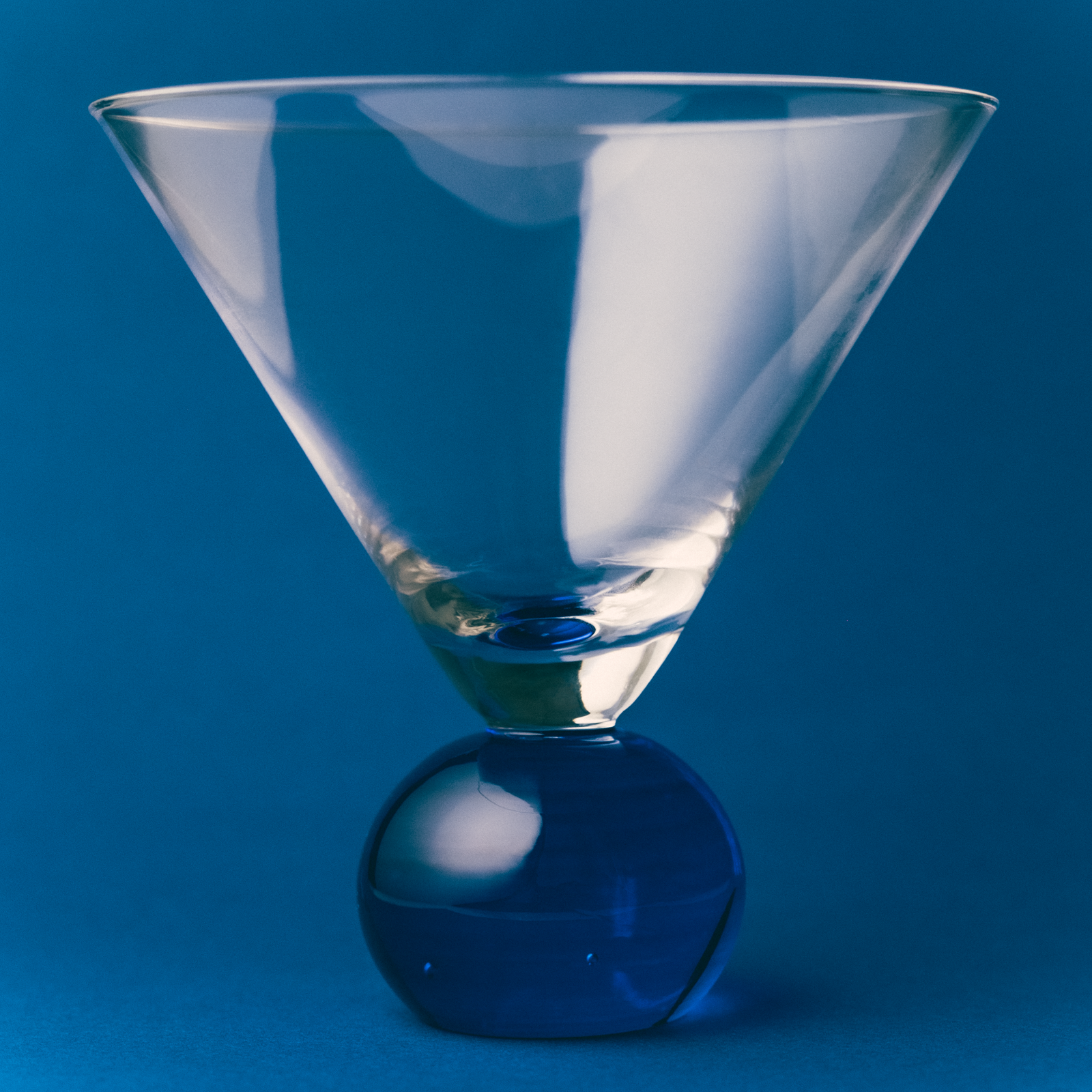 Cocktail Glasses, Cobalt Blue/ Clear - Set of 2