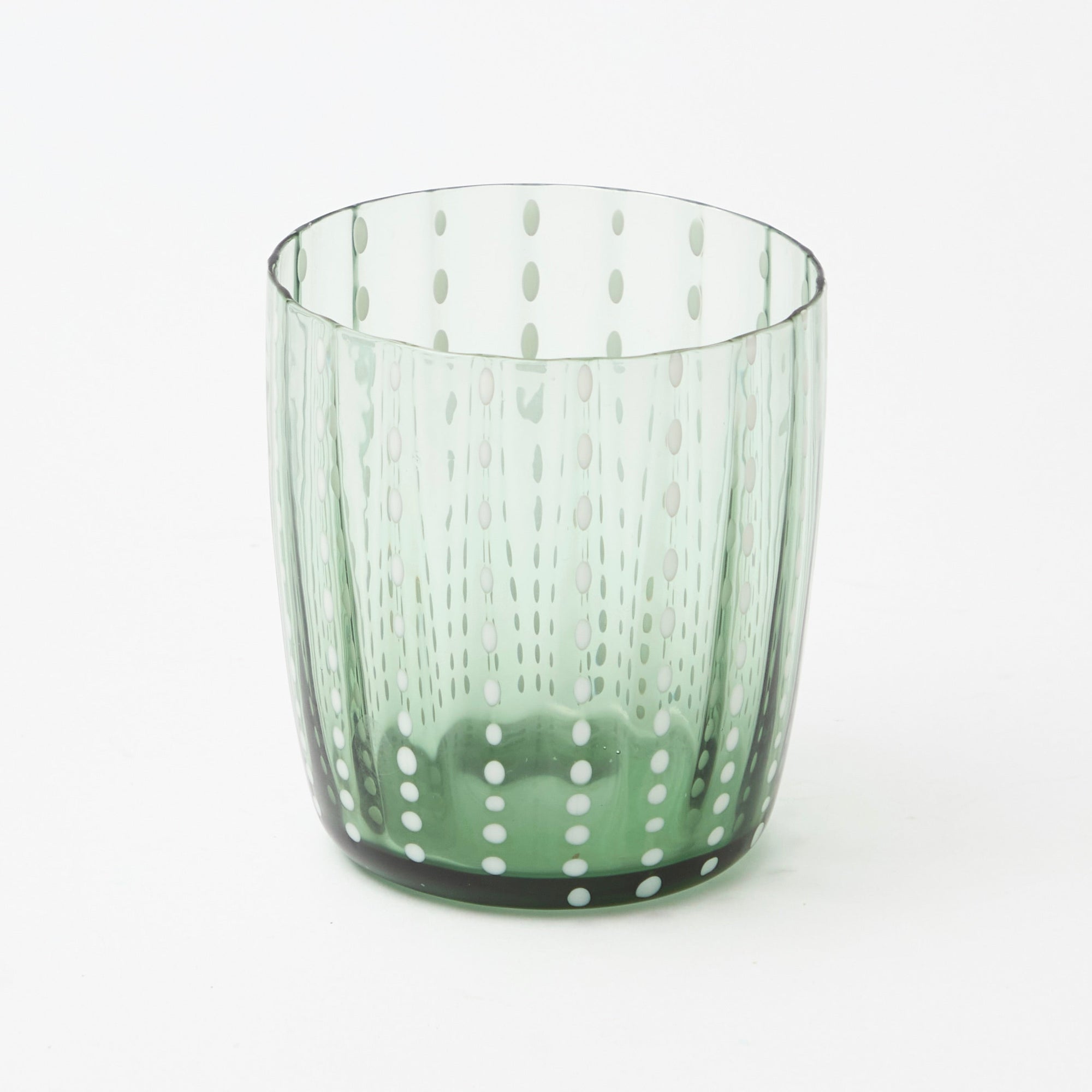 Olive Green Speckled Water Glasses (set of 6)