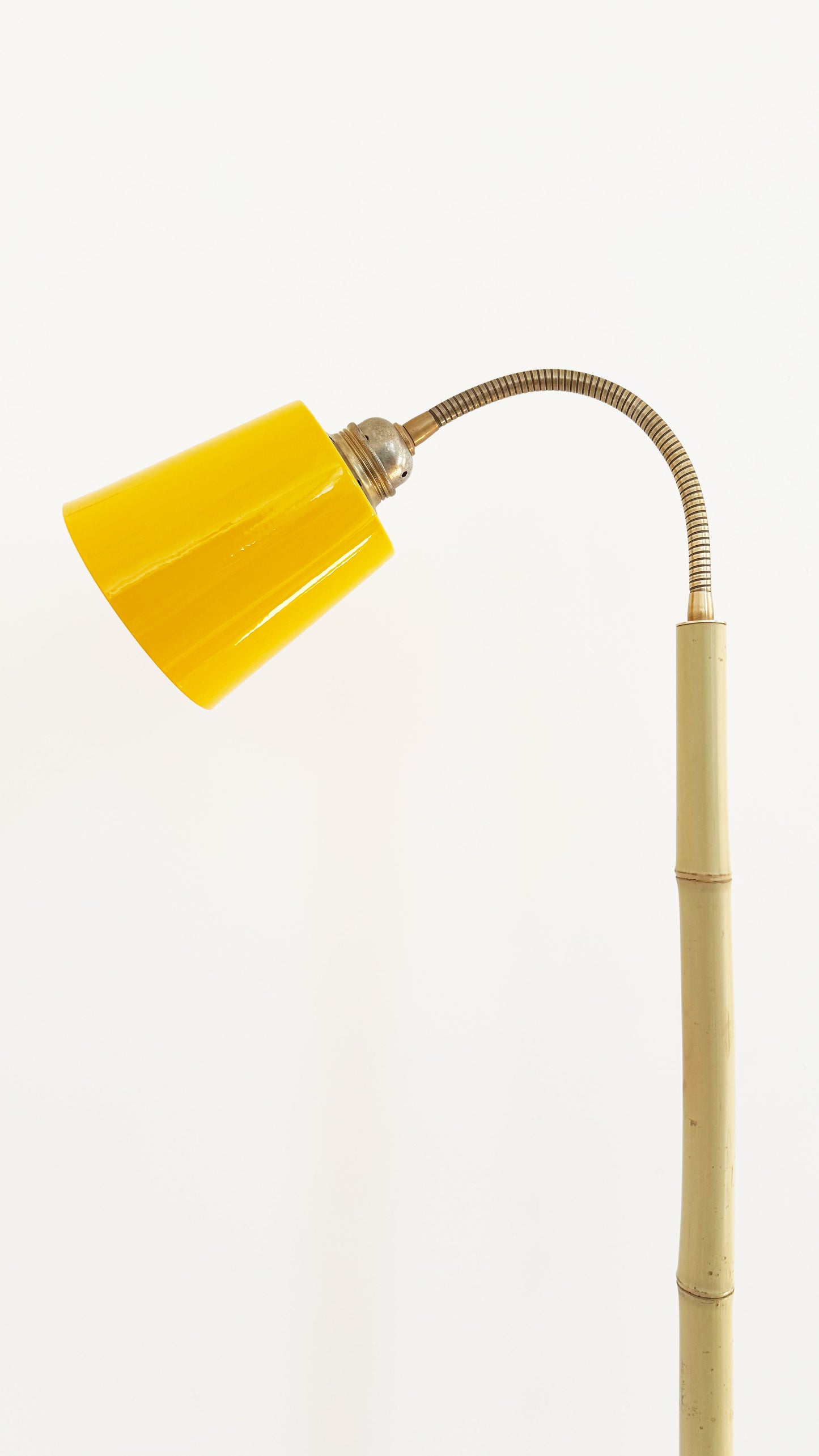 Bamboo and Terracotta Floor Lamp - Yellow