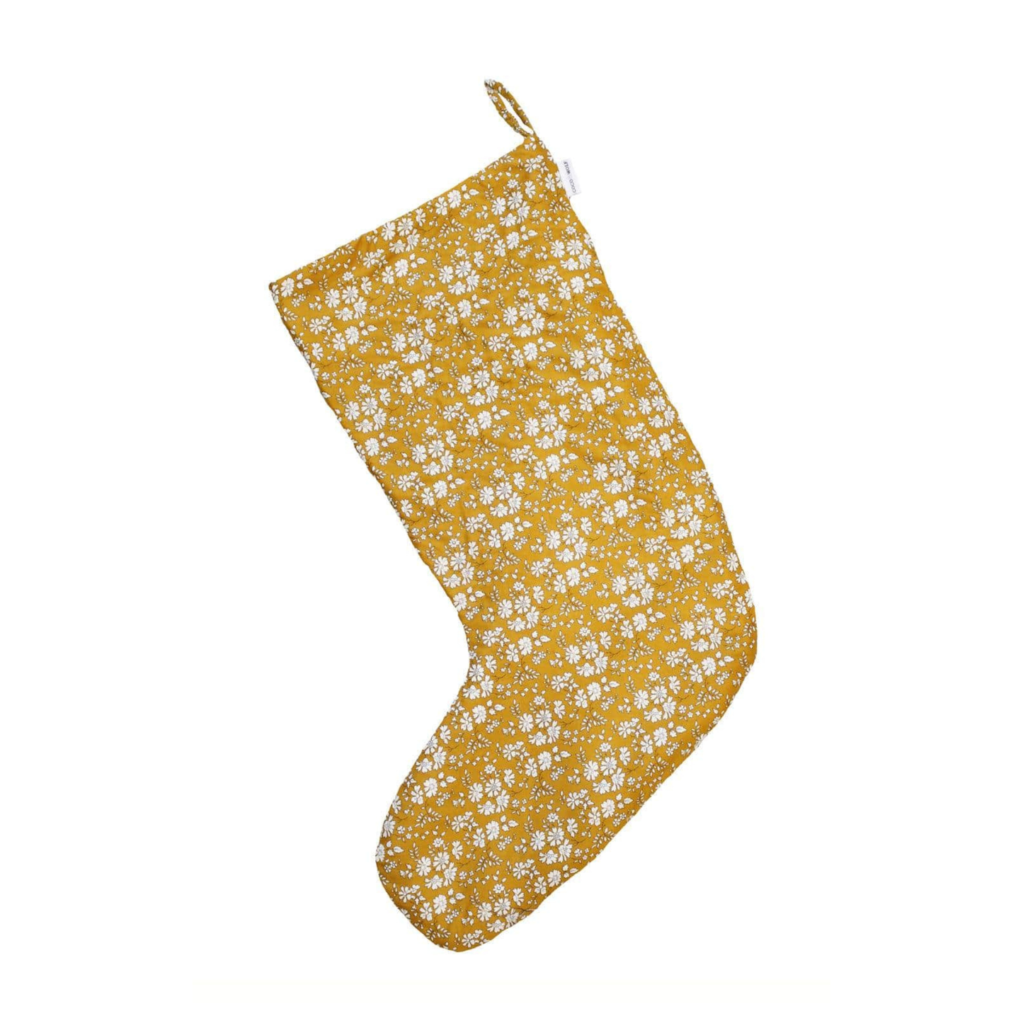 Christmas Stocking made with Liberty Fabric CAPEL MUSTARD