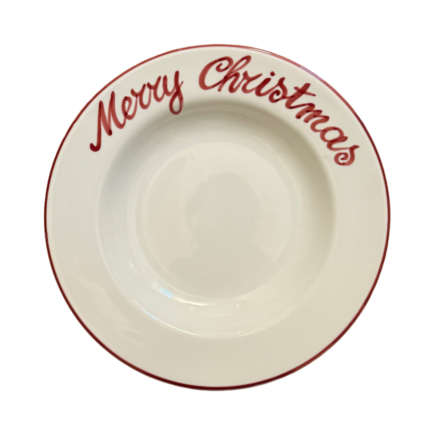 Pasta Plate 23 cm Merry Christmas – Italian Handcrafted Ceramic
