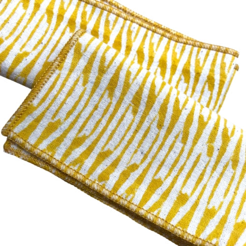 Yellow Handblock Sunny Swatches Handkerchief | Block Print